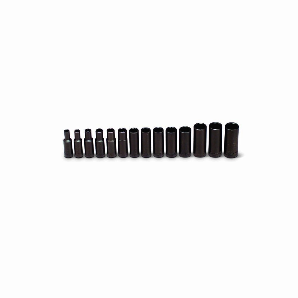 Wright Tool 358 3/8 in. Drive 6 Point Deep Impact Metric Socket Set, 6 mm–19 mm (14 Piece)