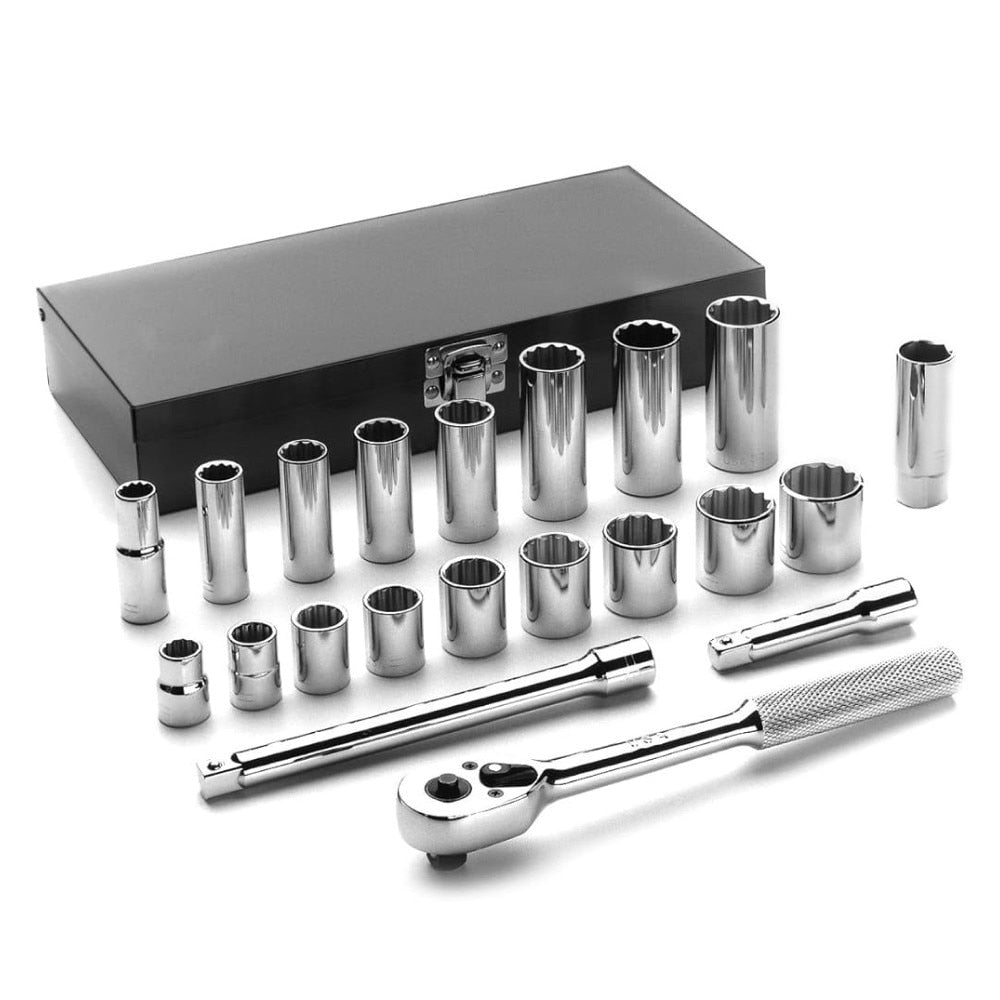 Wright Tool A34 3/8" Drive 21 Piece Standard & Deep Cougar Pro Sockets Set