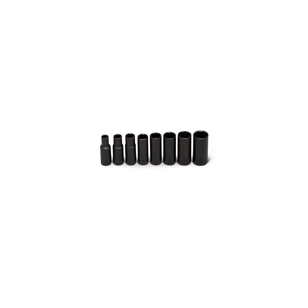 Wright Tool 314 3/8" Drive 8 Piece Deep Impact Sockets Set, 5/16" - 3/4"