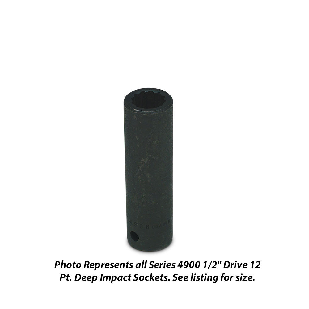Wright Tool 4964 1/2" Drive 12 Point Deep Impact Socket 7/16"