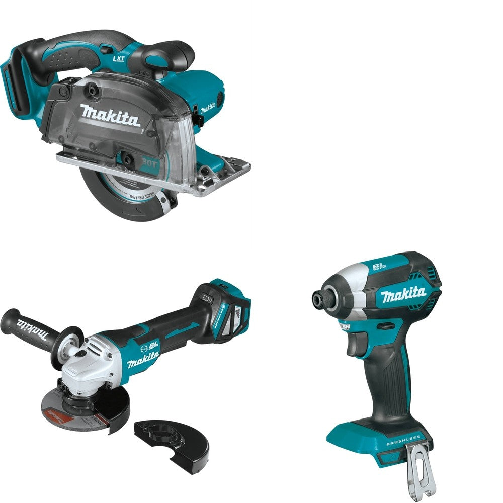 Makita XAG20Z Cut-Off/Angle Grinder W/ XSC03Z Metal Cutting Saw and FREE XDT13Z Impact Driver