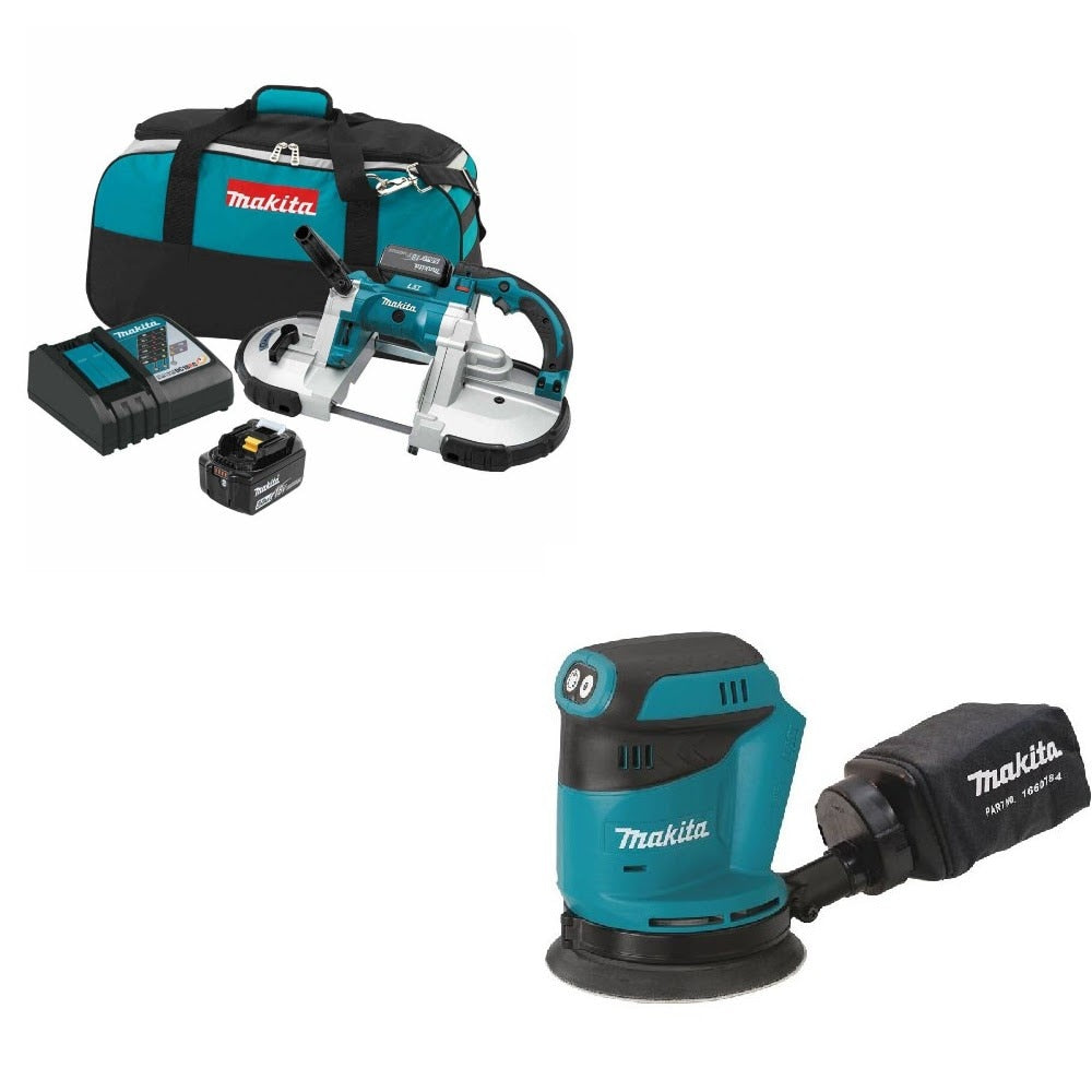 Makita XBP02TX Band Saw Kit W/ FREE XOB01Z 5" Random Orbit Sander