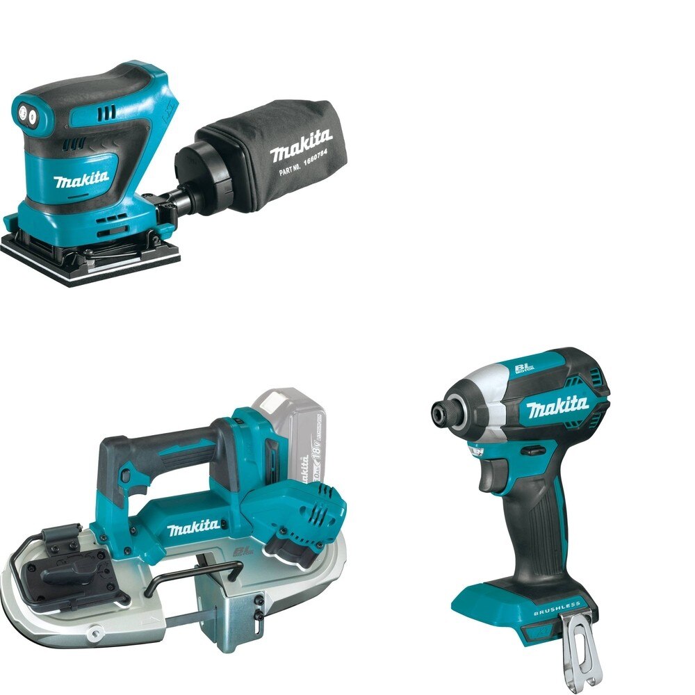 Makita XBP04Z Compact Band Saw W/ XOB02Z Finishing Sander and FREE XDT13Z Impact Driver