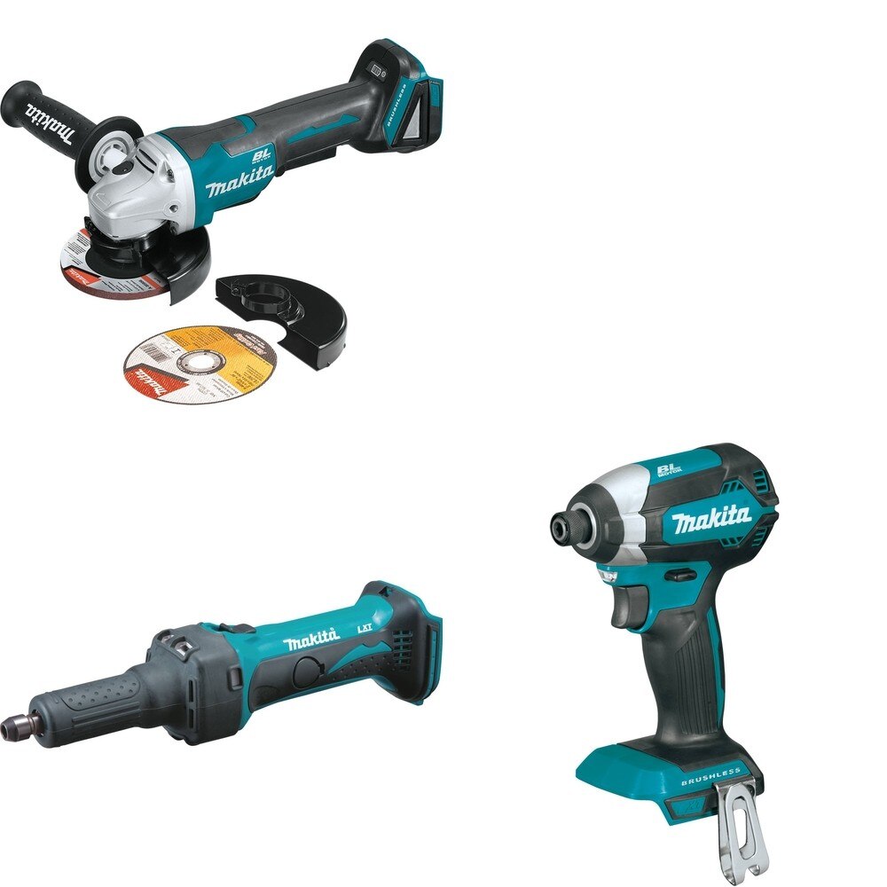 Makita XDG01Z Die Grinder W/ XAG11Z Angle Grinder and FREE XDT13Z Impact Driver