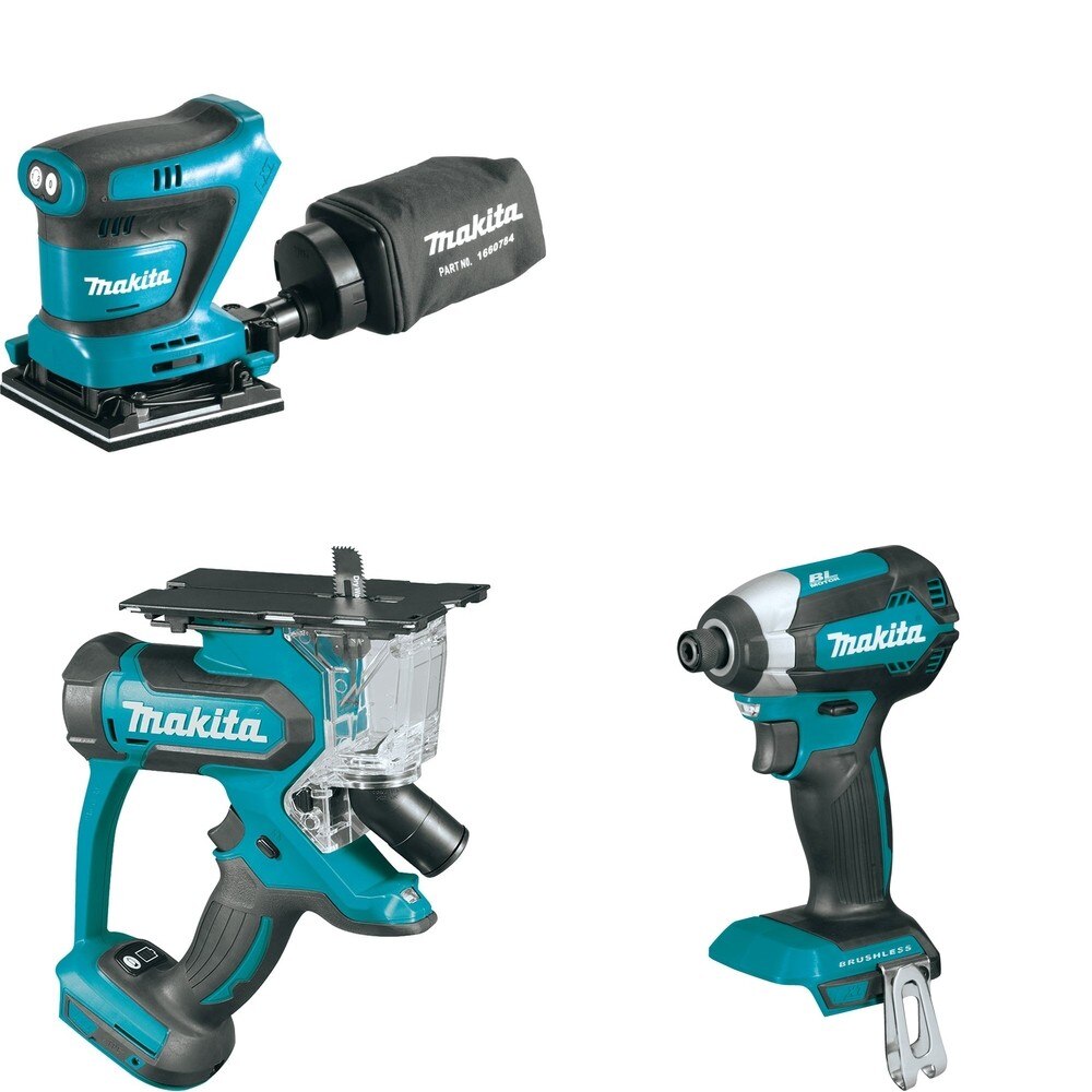 Makita XDS01Z Cut-Out Saw W/ XOB02Z Finishing Sander and FREE XDT13Z Impact Driver