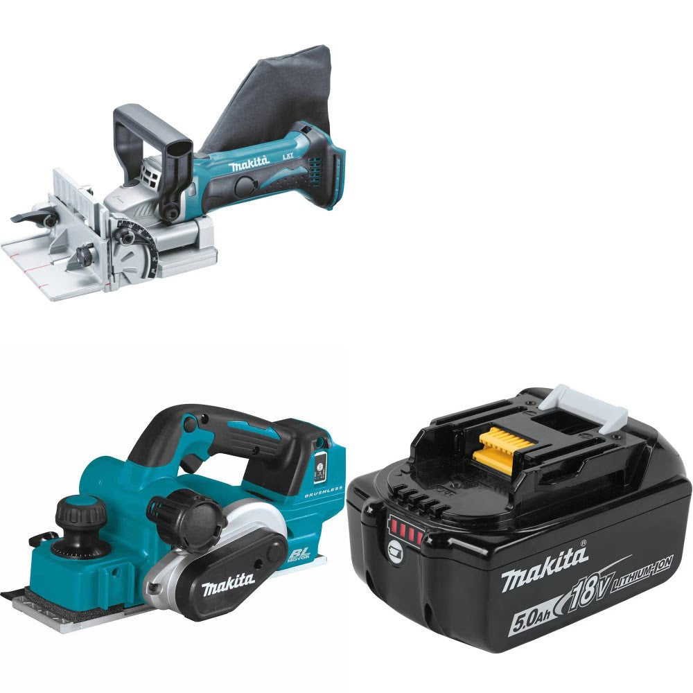 Makita XJP03Z Plate Joiner Kit W/ XPK02Z Planer and FREE BL1850B Battery