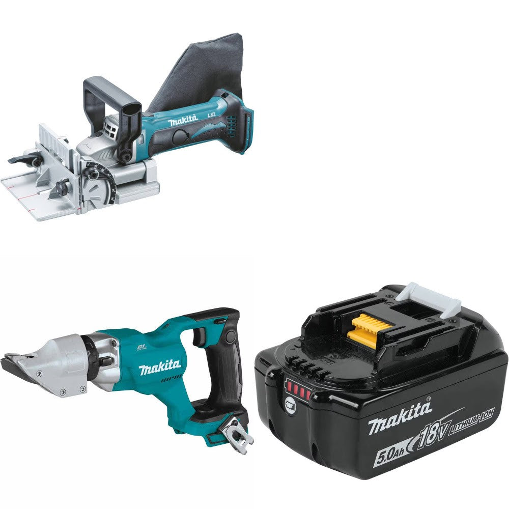 Makita XJP03Z Plate Joiner Kit W/ Straight Shear and FREE Battery