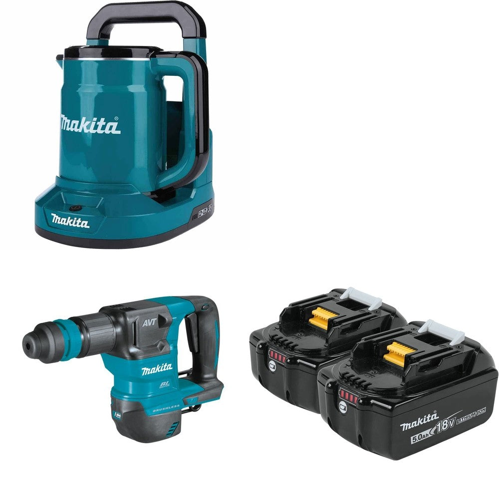Makita XKH01Z 18V LXT AVT Power Scraper W/ XTK01Z Hot Water and BL1850B-2 5.0Ah Battery, 2 Pack