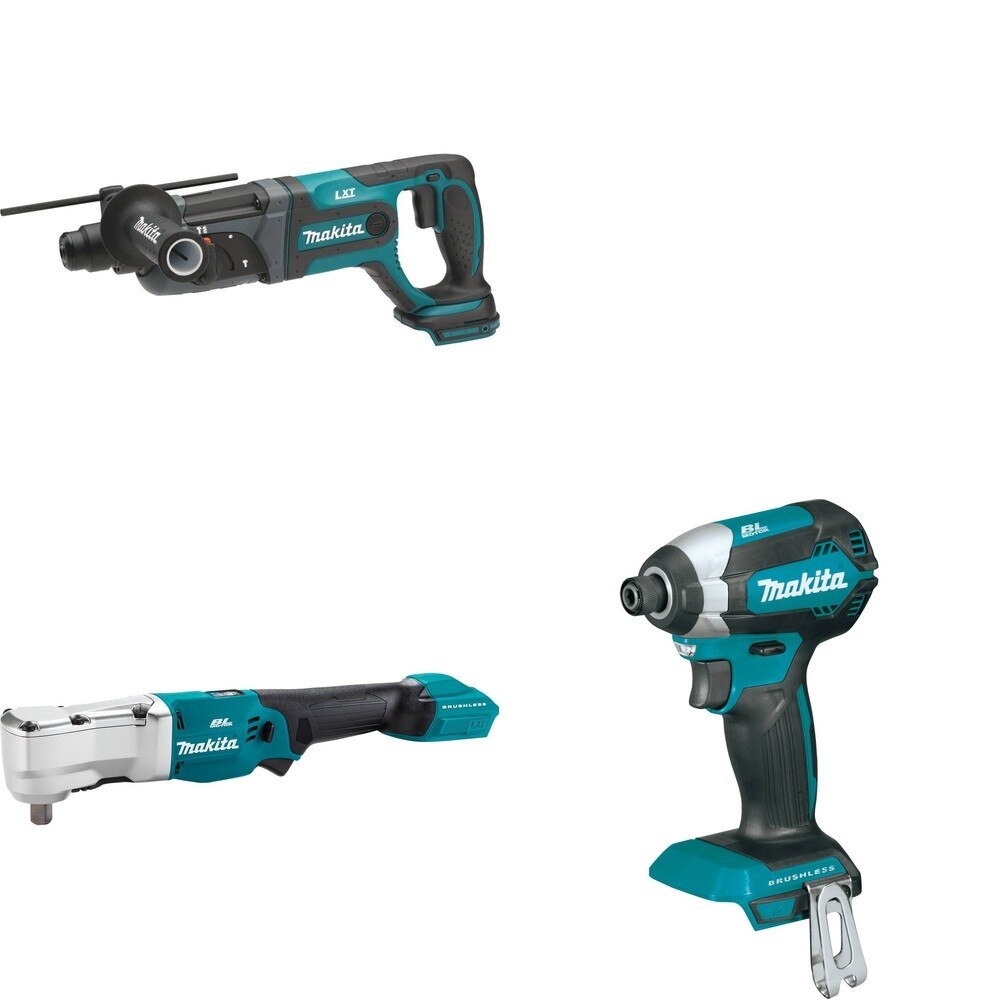 Makita XLT05Z Angle Impact Wrench W/ XRH04Z Rotary Hammer and FREE XDT13Z Impact Driver