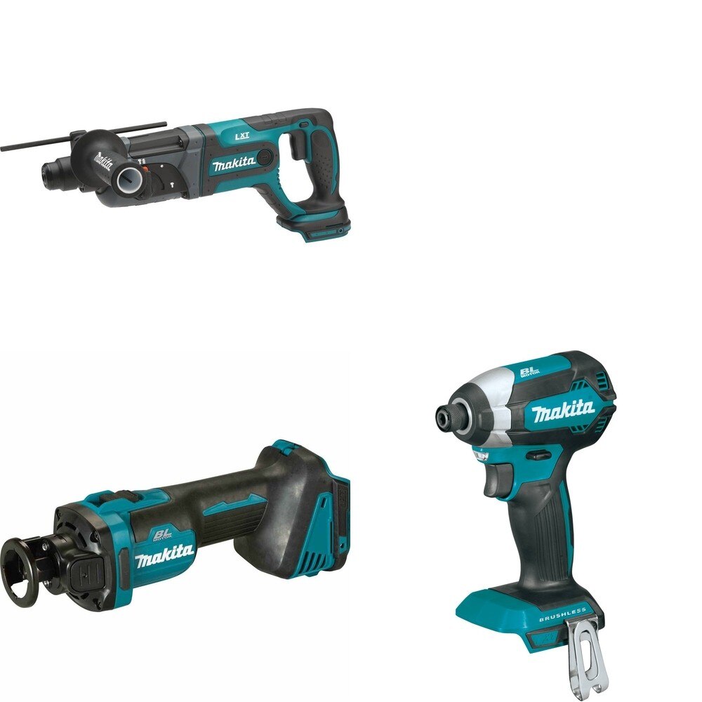 Makita XOC02Z Cut-Out Tool W/ XRH04Z Rotary Hammer and FREE XDT13Z Impact Driver