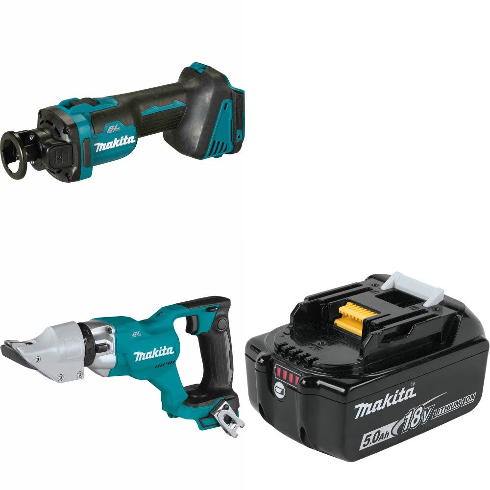 Makita XOC02Z Cut-Out Tool Kit W/ Straight Shear and FREE Battery