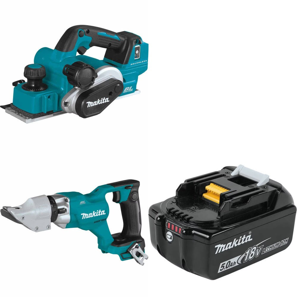 Makita XPK02Z Planer Kit W/ XSJ03Z Straight Shear and FREE Battery