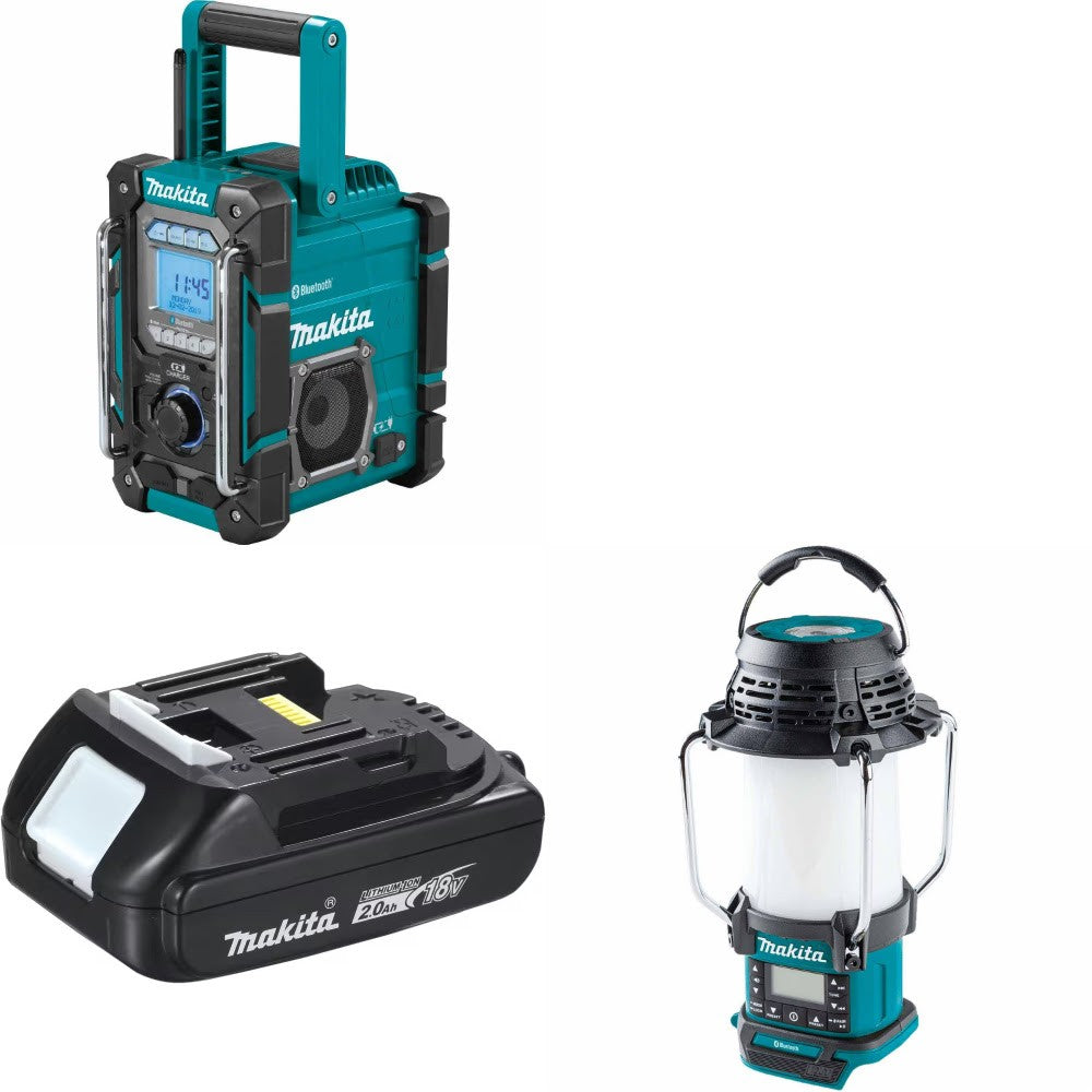 Makita XRM10 Job Site Radio/Charger Kit W/ FREE BL1820B Battery and FREE XRM13 Lantern Radio