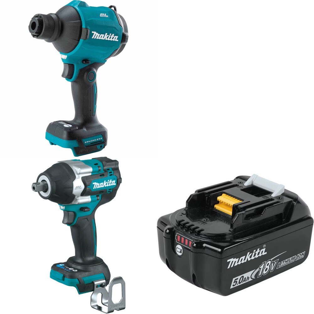 Makita XSA01Z High Speed Blower Kit W/ XWT18Z Impact Wrench and FREE BL1850B Battery