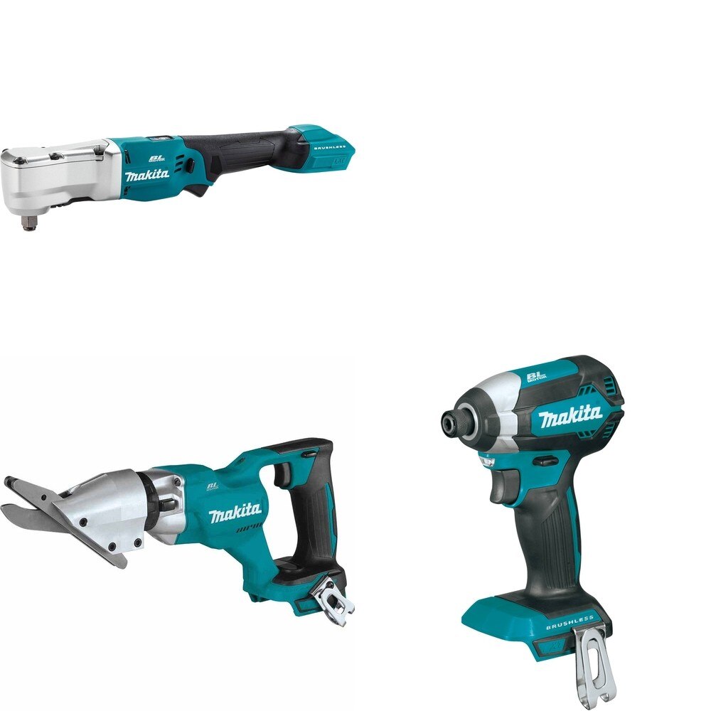 Makita XSJ05Z Fiber Cement Shear W/ XLT04Z Angle Impact Wrench and FREE XDT13Z Impact Driver