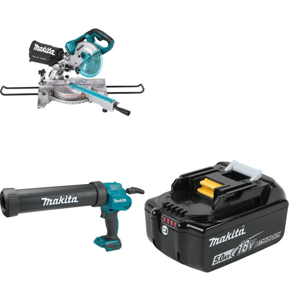 Makita XSL02Z Miter Saw Kit W/ XGC01ZC Caulk Gun and FREE BL1850B Battery