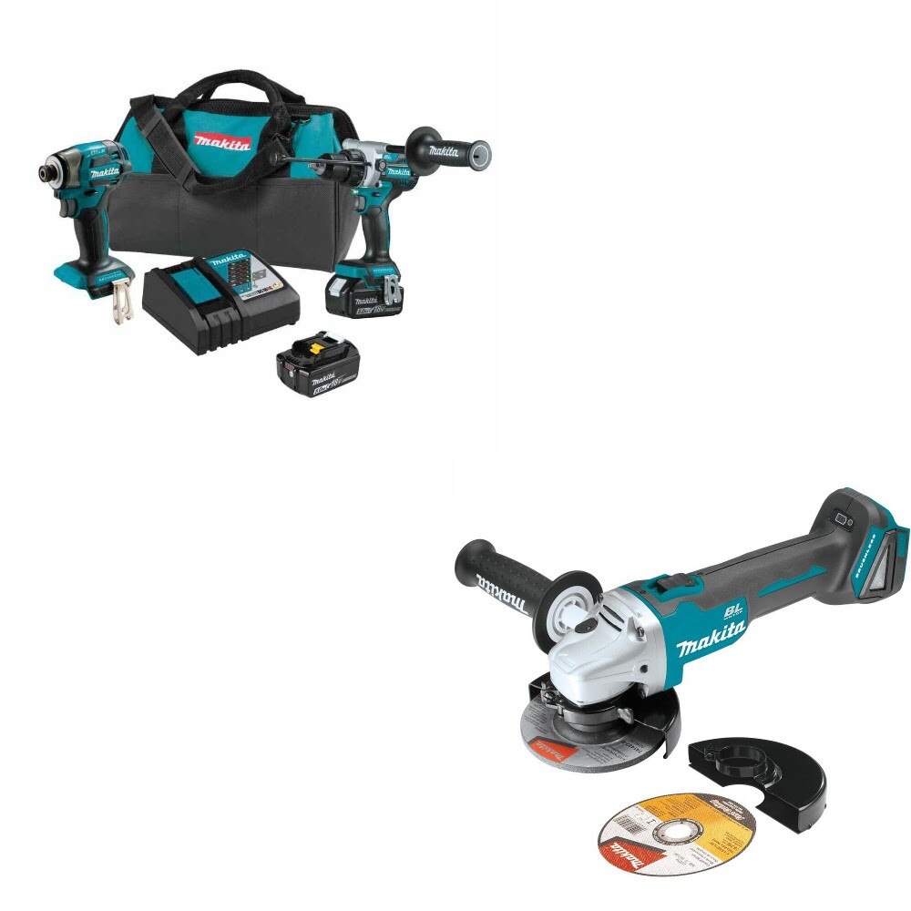 Makita XT297T 2 Pc. Combo Kit W/ FREE XAG04Z 4-1/2"/5" Angle Grinder