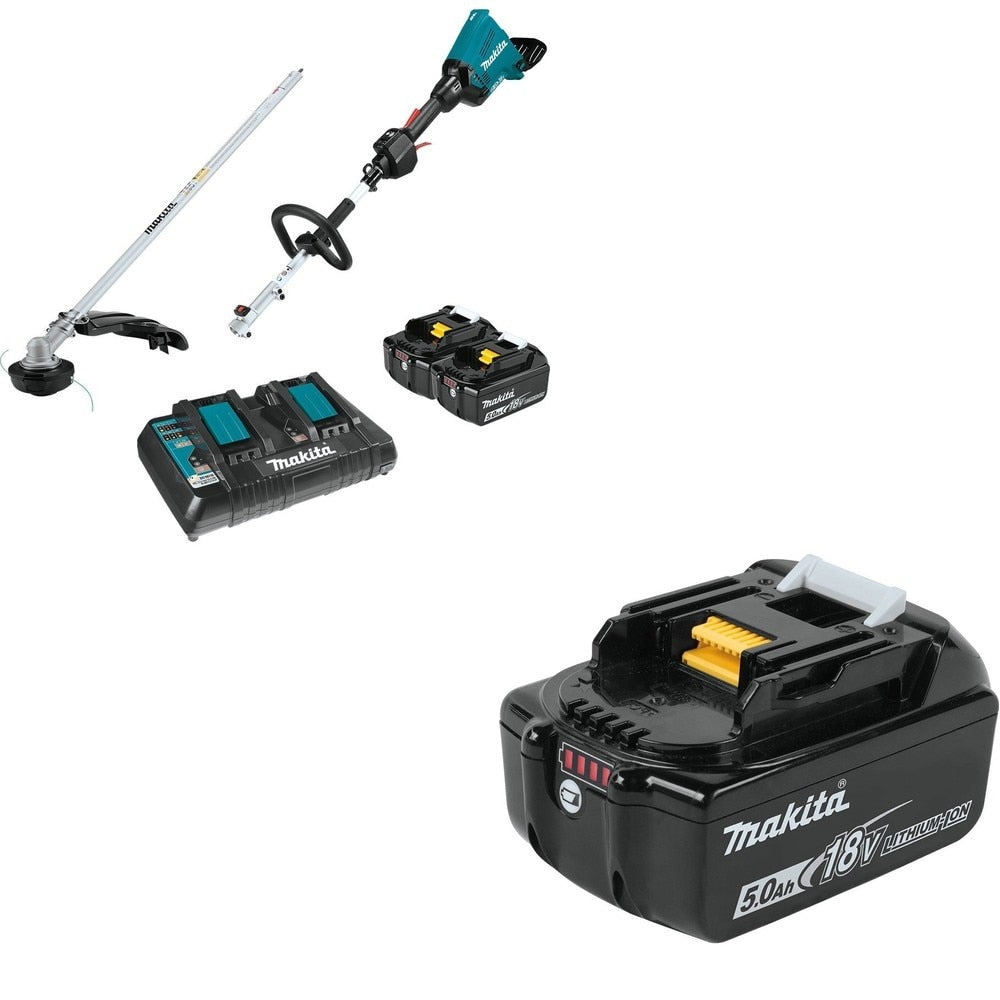 Makita XUX01M5PT 36V (18V X2) Couple Shaft Power Head Kit W/ FREE BL1850B Battery (5.0Ah)