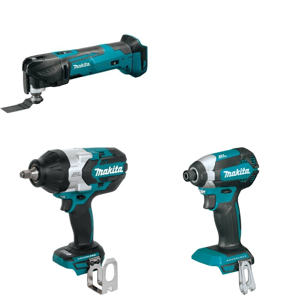 Makita XWT08Z Impact Wrench W/ XMT03Z Oscillating Multi-Tool and FREE XDT13Z Impact Driver