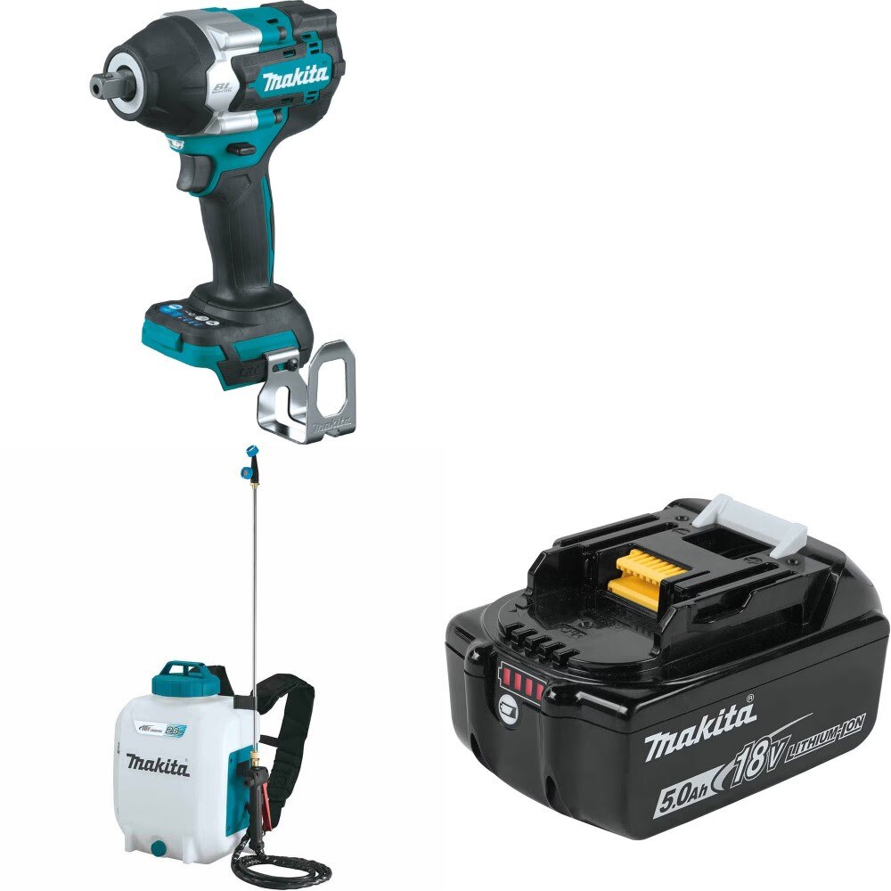 Makita XWT18Z Impact Wrench Kit W/ XSU01Z Backpack Sprayer and FREE BL1850B Battery
