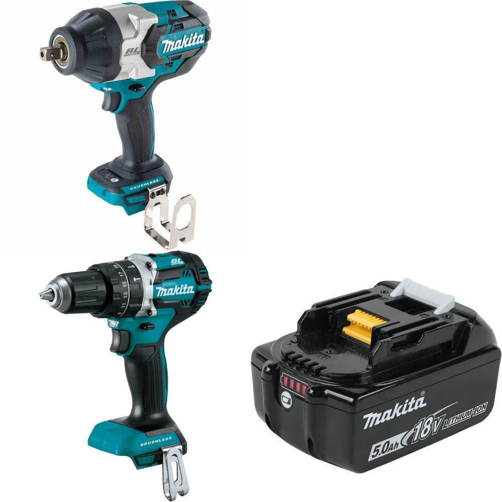 Makita XWT19Z Impact Wrench Kit W/ XPH12Z Driver-Drill and FREE BL1850B Battery