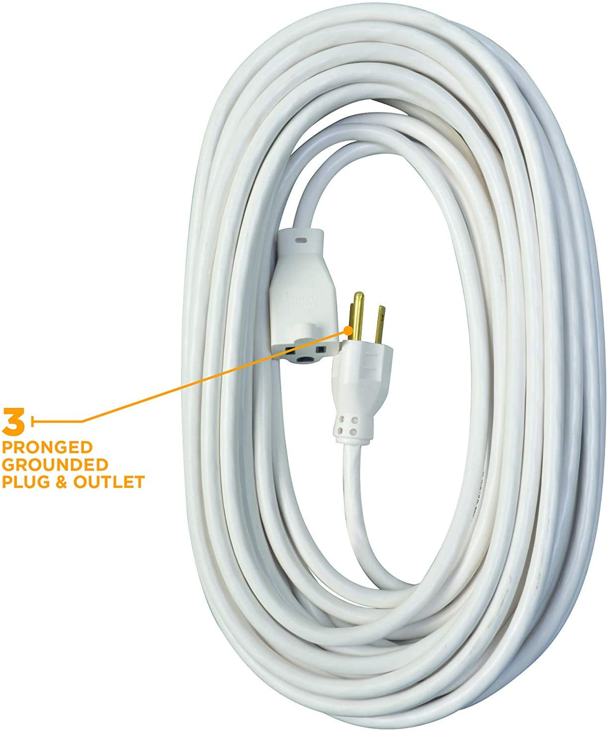 Yard Master 992382 White Patio 40-Foot, 3-Pronged, 16 Gauge Extension Cord, 13 AMPS, 125 Volts, - 3