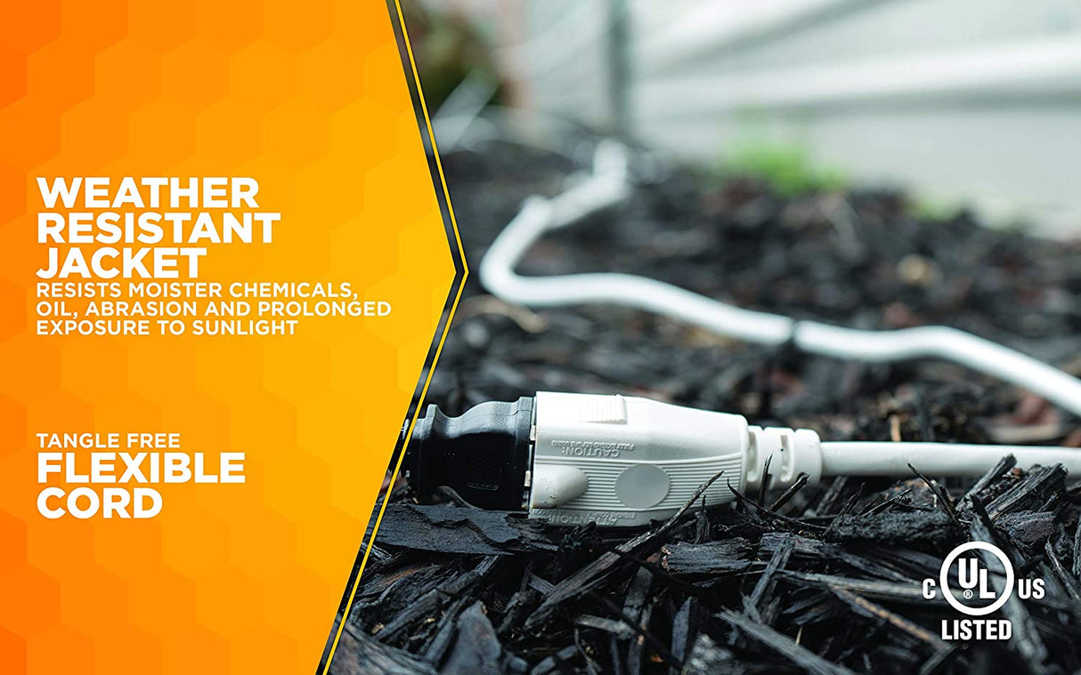 Yard Master 992382 White Patio 40-Foot, 3-Pronged, 16 Gauge Extension Cord, 13 AMPS, 125 Volts, - 6