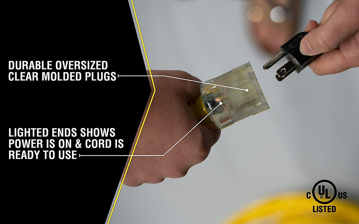 Yellow Jacket 2806 Contractor Extension Cord with Lighted End, 100 Foot - 7