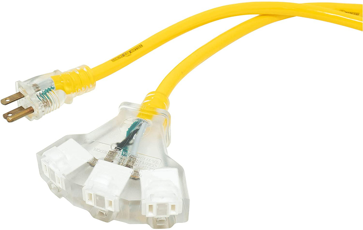 Yellow Jacket 2827 12/3 15-Amp SJTW Contractor Extension, Heavy Duty, Multi Outlets, Weather Re - 2