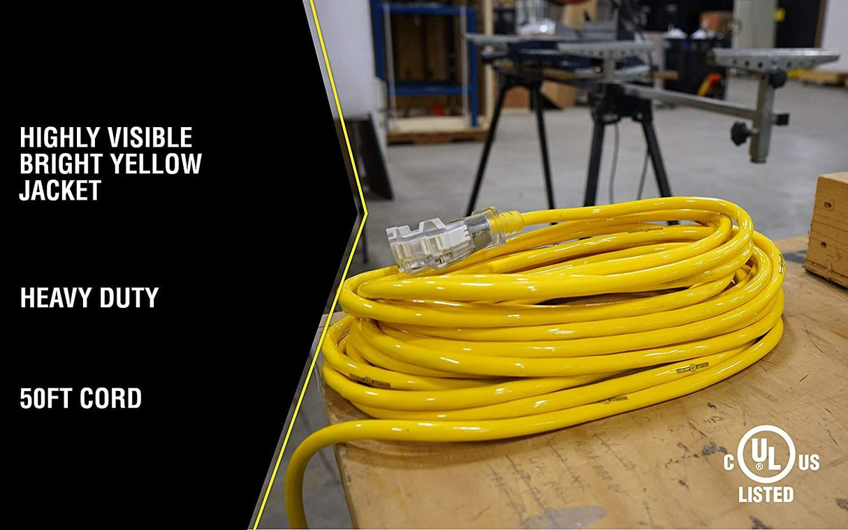 Yellow Jacket 2827 12/3 15-Amp SJTW Contractor Extension, Heavy Duty, Multi Outlets, Weather Re - 6