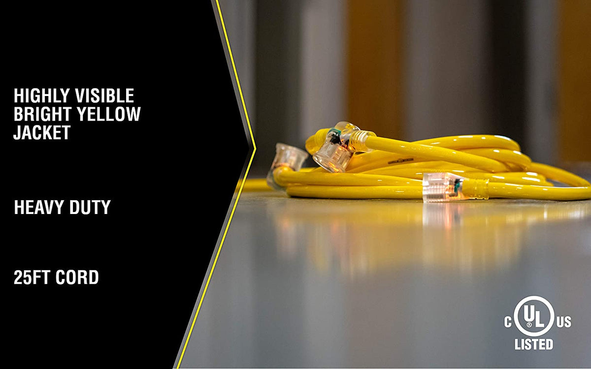 Yellow Jacket 2830 Woods STW Adapter Cord with 3-Outlet Lighted Power Block, 3 12 Awg Bare Cond - 7