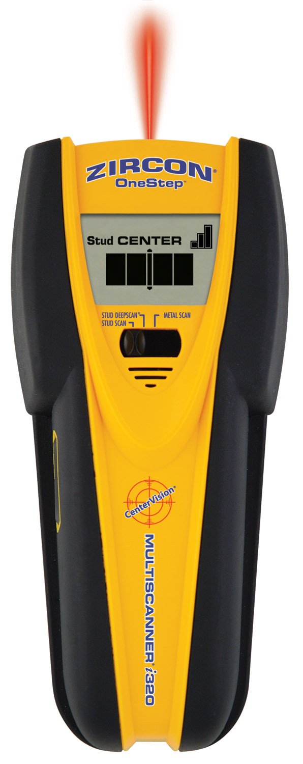 Zircon 63414 MultiScanner Stud Finder i320 One Step (Wood & Metal Studs, Metal/Wire Warning Detection)