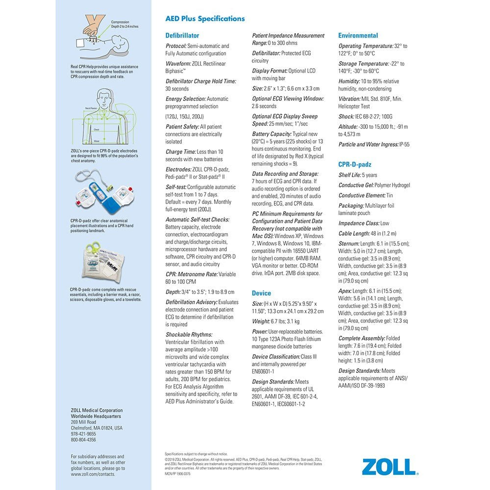 Zoll 8000-004007-01 Fully Automatic AED Plus Package with Medical Prescription - 4
