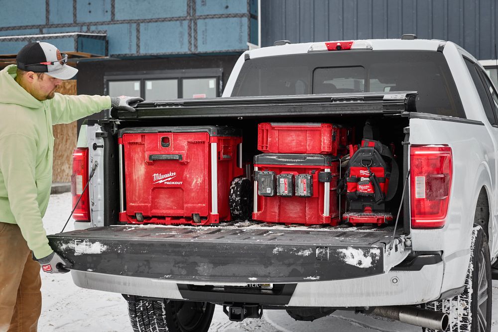 milaukee packout in truck bed