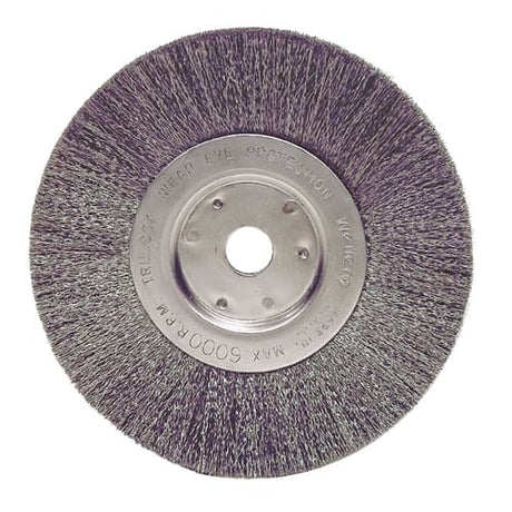 Weiler 01675 6" Narrow Crimped Wire Wheel, .006 SS, 5/8"-1/2" A.H.