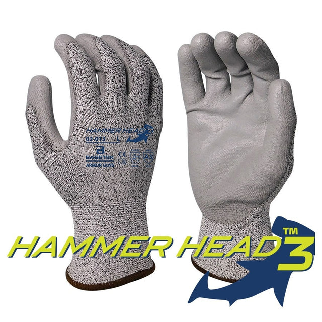 Armor Guys 02-013-XXL Hammerhead Cut Glove A3 Gray Salt & Pepper HDPE 4442C XX-Large