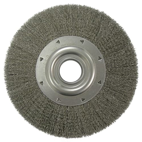 Weiler 03680 12" Crimped Wire Wheel, Wide Face, .014 SS, 2" A.H.
