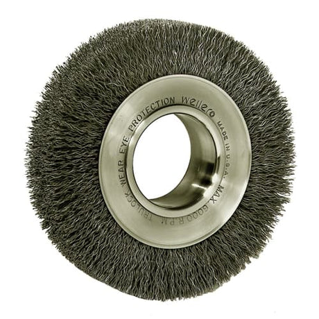 Weiler 06040 6" Medium Crimped Wire Wheel, .006, 2" A.H.