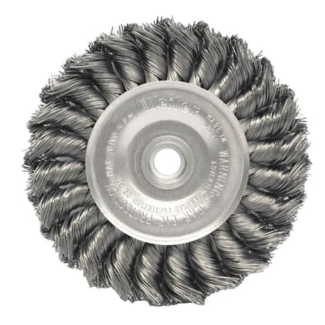 Weiler 08064 4" Standard Twist Wire Wheel, .020, 1/2"-3/8" A.H.
