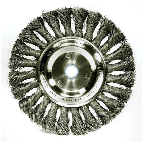 Weiler 08345 6" Standard Twist Wire Wheel, .016 SS, 5/8"-1/2" A.H., Packs of 2