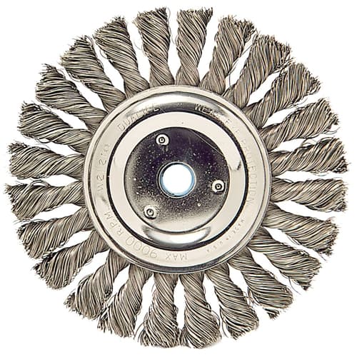 Weiler 08695 6" Cable Twist Wire Wheel, .023 SS, 5/8"-1/2" A.H., Packs of 2