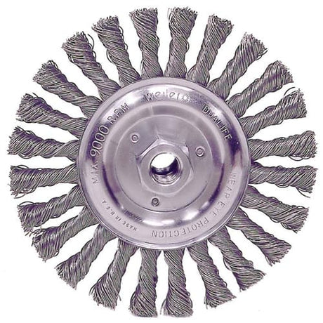 Weiler 08775 6" Filler Pass Brush, .023 Stel Wire, 5/8"-1/2" A.H., Packs of 10