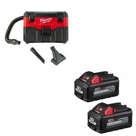 Milwaukee 0880-20 18V Wet/Dry Vacuum, Bare W/ 48-11-1862 M18 XC6.0 Battery, 2Pk