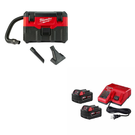 Milwaukee 0880-20 18V Wet/Dry Vacuum, Bare W/ 48-59-1852B M18 18V Starter Kit