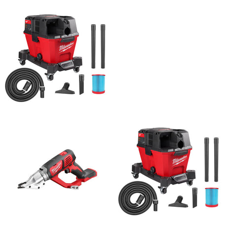 Milwaukee 0910-20 Wet/Dry Vacuum, 2 Pack Kit W/ 2635-20 Double Cut Shear