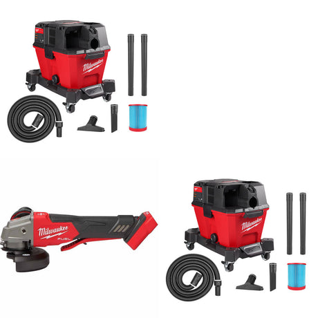 Milwaukee 0910-20 Wet/Dry Vacuum, 2 Pack Kit W/ 2888-20 Grinder