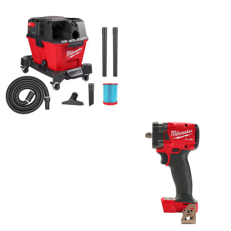 Milwaukee 0910-20 Wet/Dry Vacuum Kit W/ 2854-20 Impact Wrench