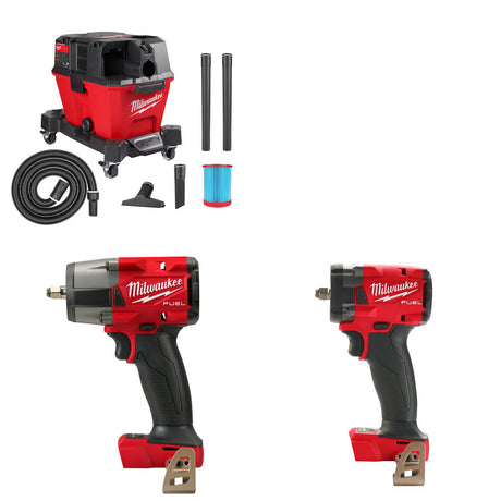 Milwaukee 0910-20 Wet/Dry Vacuum Kit W/ 2960-20 and 2854-20 Impact Wrenches