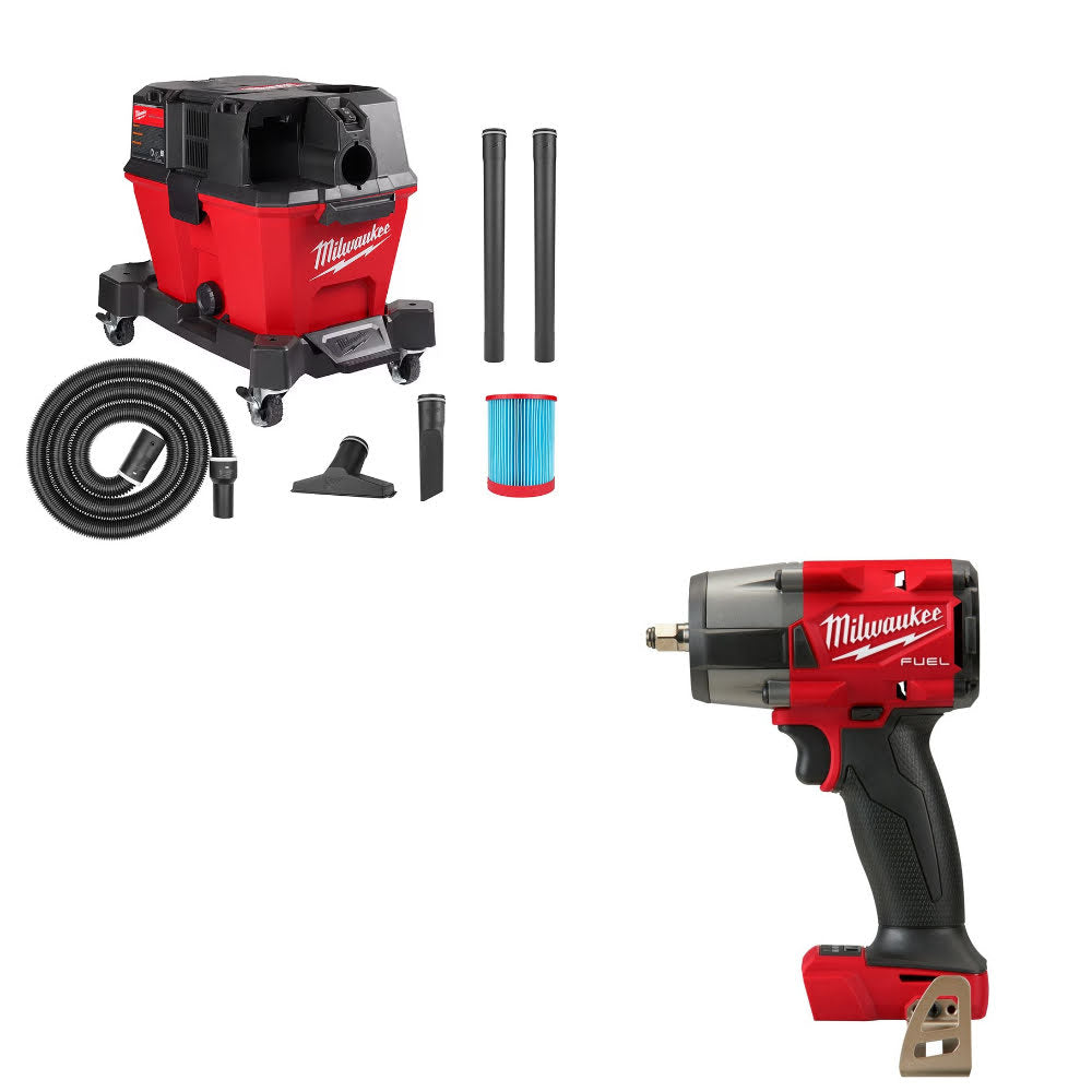 Milwaukee 0910-20 Wet/Dry Vacuum Kit W/ 2960-20 Impact Wrench