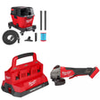 Milwaukee 0910-20 Wet/Dry Vacuum Kit W/ 48-59-1809 Charger and 2888-20 Grinder